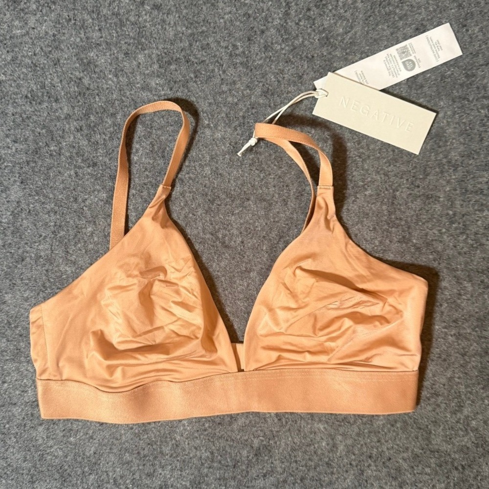 Negative Underwear Glace Triangle Bra Buff Beige Size 3 US 34C NWT